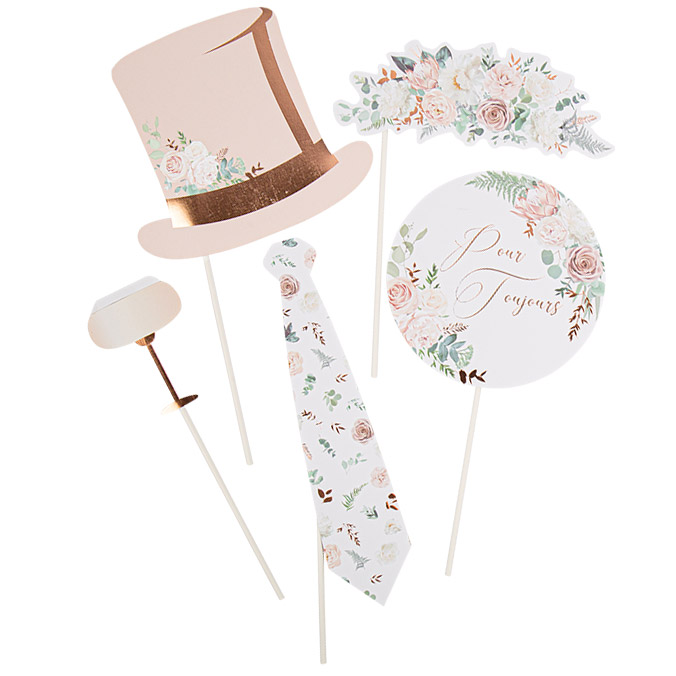 Kit Photobooth Peony Rose Gold et Végétal