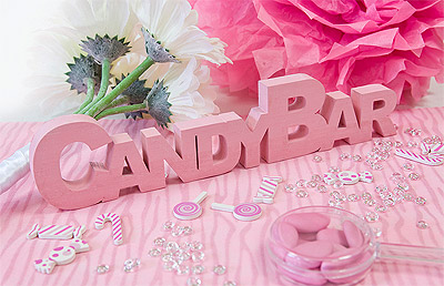 Lettres en Bois Candy Bar Rose