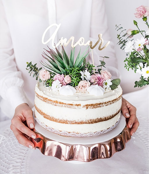 Cake Topper Amour Dore Decoration Piece Montee Mariage
