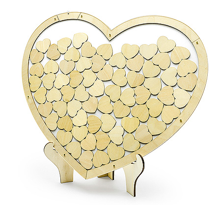 Livre d'Or Cadre Coeur Original en Bois