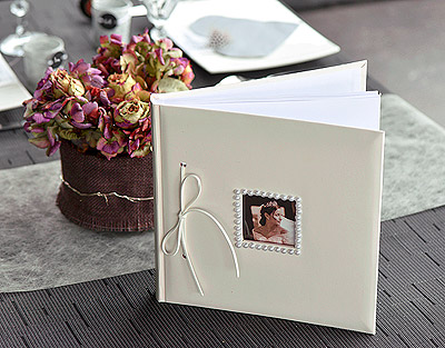 Livre D'or Album Photo Blanc Imitation Cuir DIY