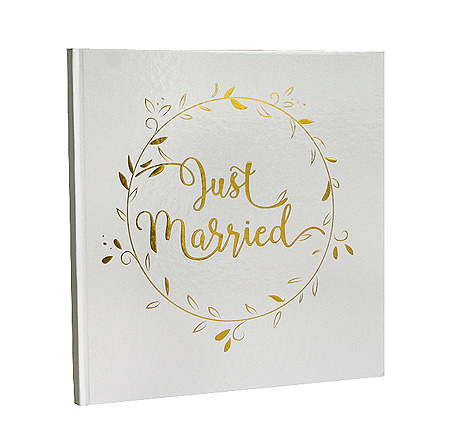 Livre d'Or Just Married Doré Mariage Pas Cher