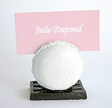 Macaron Porte Nom Mariage Blanc