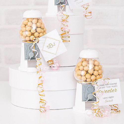 Distributeur à Bonbon Chewing gum Rose, Decoration mariage - Badaboum