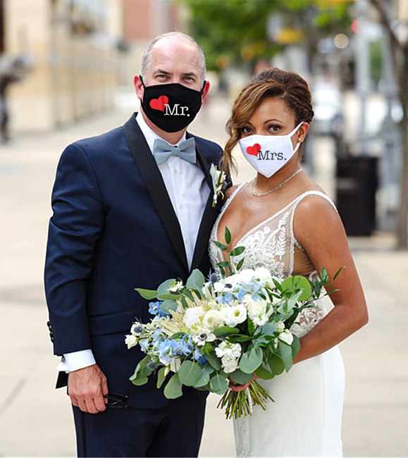 Mariés masques Mr and Mrs