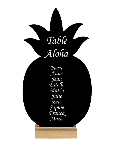 Plan de Table Mariage sur Ardoise Ananas