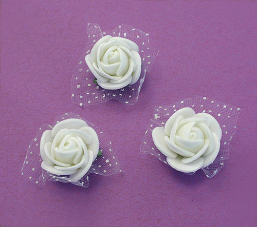 Mini Roses Blanches Autocollantes | Décoration Florale Mariage