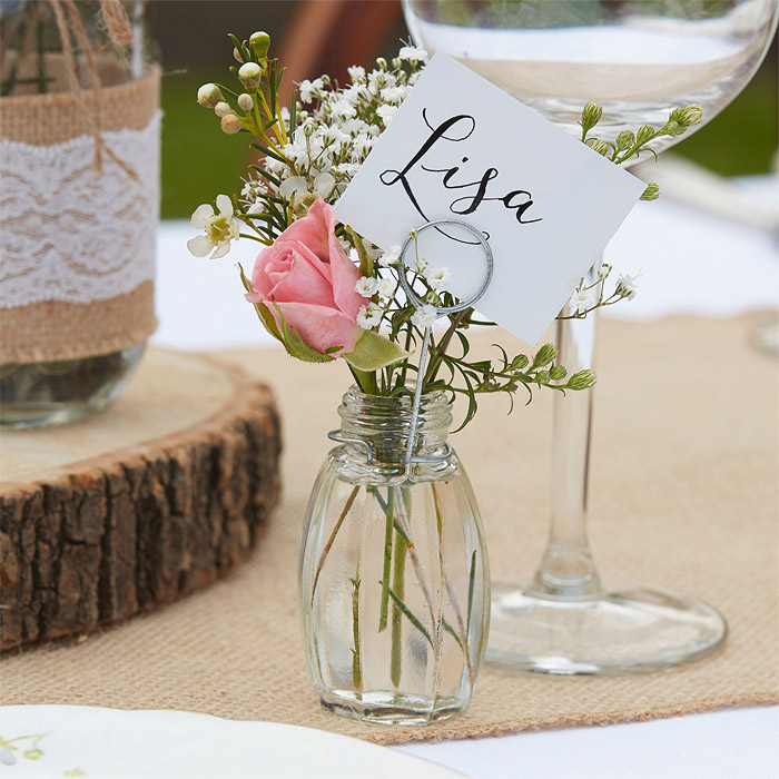 Porte-nom bouteille de champagne rose gold pailleté (x3) REF