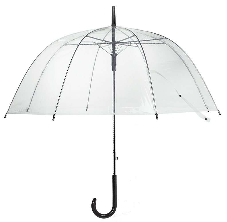 Parapluie Mariage Transparent Manche Noir