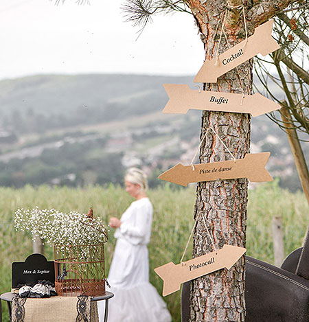 Pancartes Indication Kraft Mariage