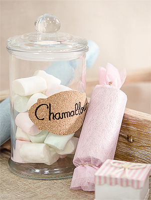 Bocal Bonbon Mariage Candy Bar Chamallow