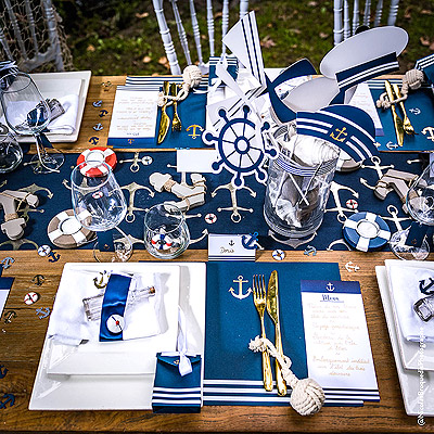 Décoration Table Mariage Thème Mer Bleue Marine Originale