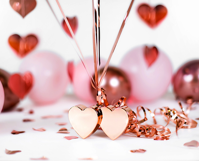 Poids Double Coeur Rose Gold pour Ballon