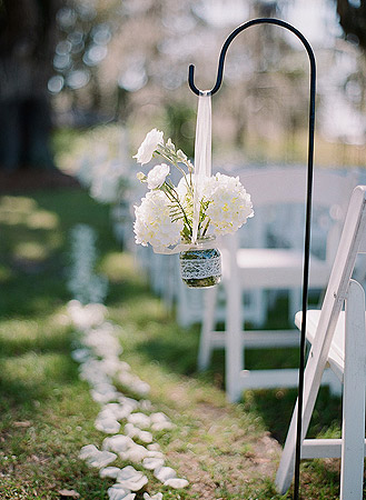 Pot en Verre Décoration Suspension Allée Mariage