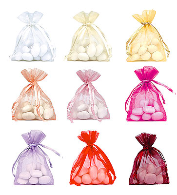 Large Choix Couleur Sac Bourse Transparent Dragée