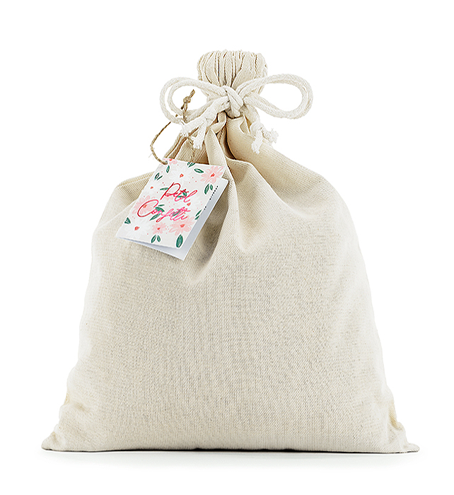 Sac Coton Type Tote Bag Rempli de Pétales Séchés Naturels