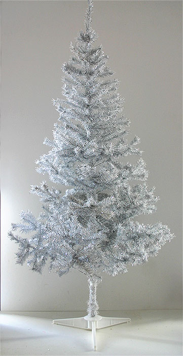 Le Sapin de Noel Artificiel Blanc Argenté 1m20 avec pied