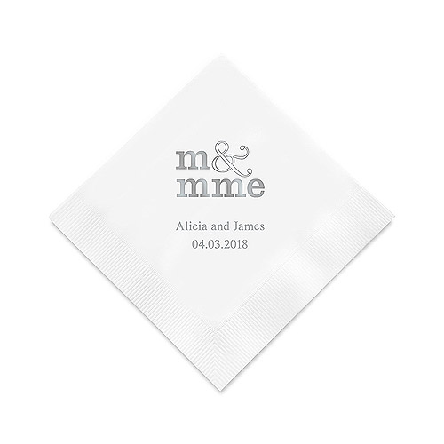 Serviette Cocktail Mariage Personnalisée Mr Mme