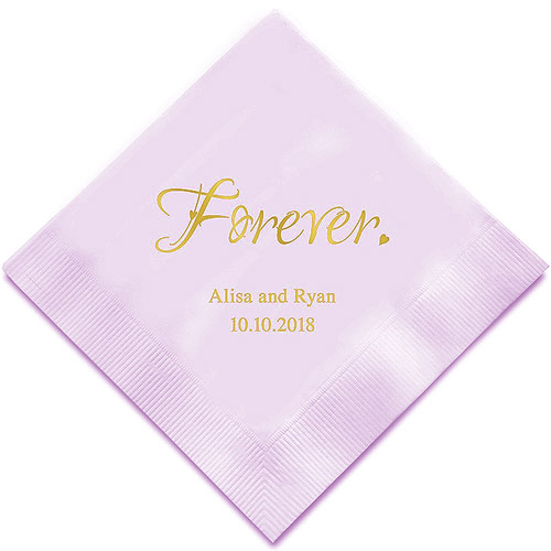 Serviette Déjeuner Mariage Personnalisée Amour Forever