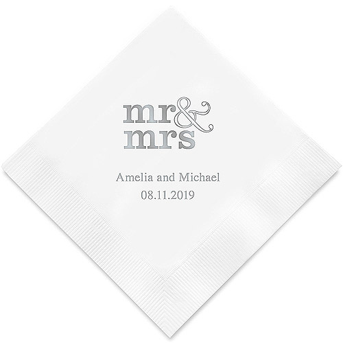 Serviette Mr Mrs Mariage Personnalisée