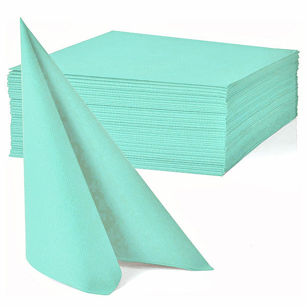 25 Serviettes Airlaid Toucher Tissu Luxe 40x40 Vert Sauge