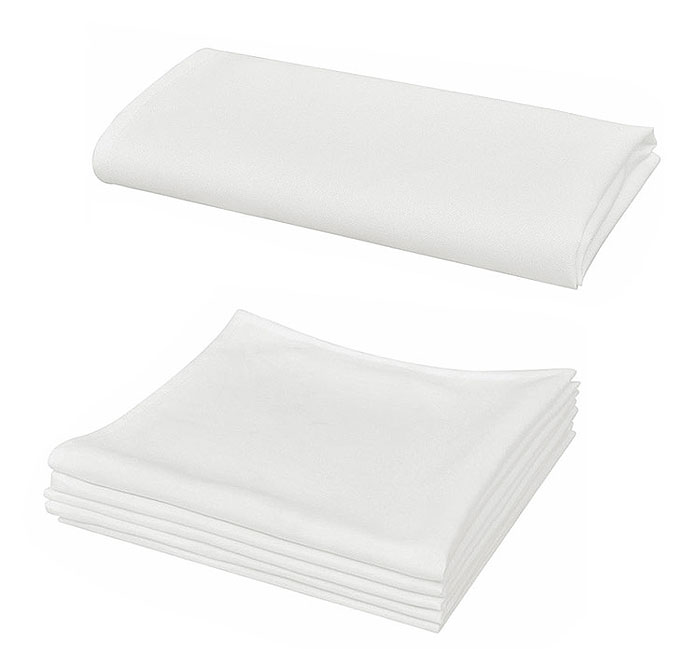 Serviette de Table Polyester Blanche Carrée