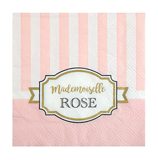 Serviettes Papier Baby Shower Rose