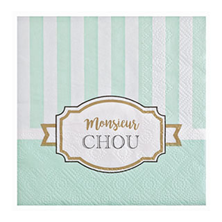 Serviette Papier Baby Shower Vert amande