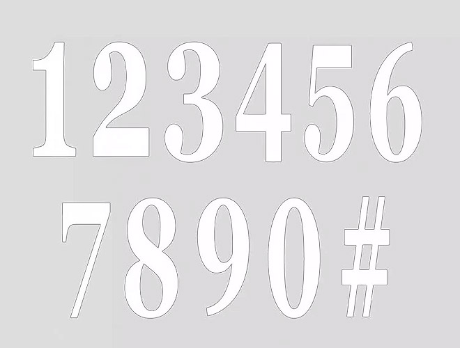 Chiffre Nombre Blanc Stickers Adhésifs Autocollants