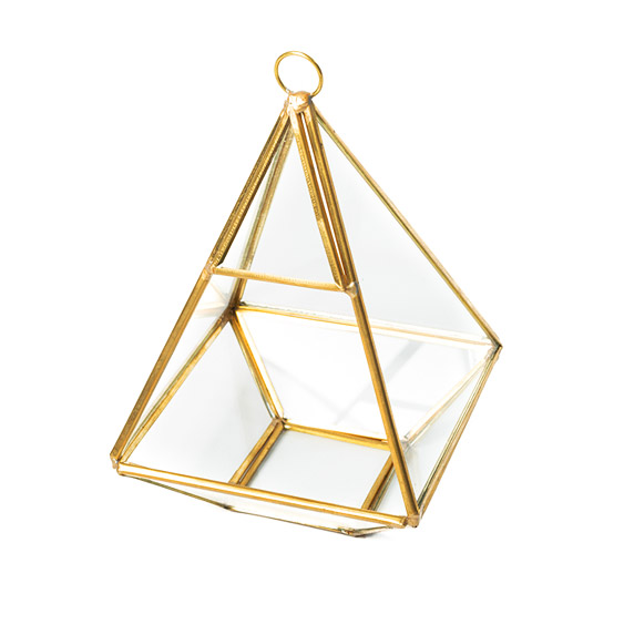 Terrarium en Verre Doré Pyramide