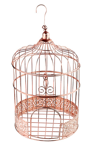 Tirelire Cage Métal Rose Gold