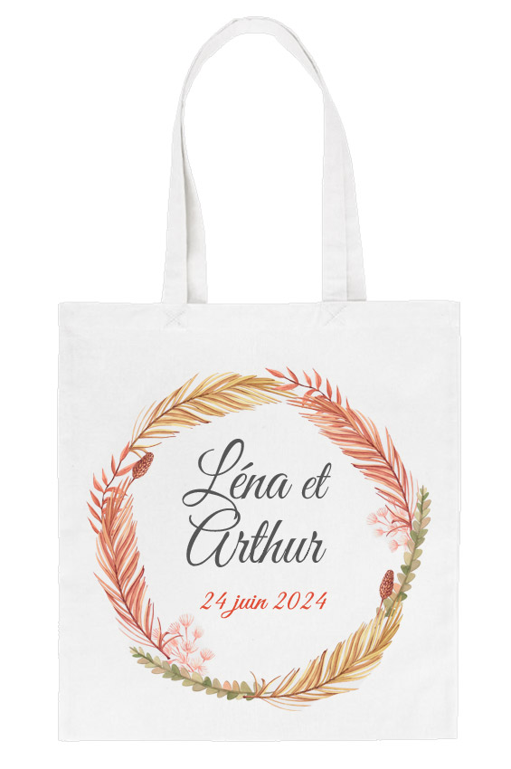 Tote Bag Personnalisé Blanc Mariage Coachella