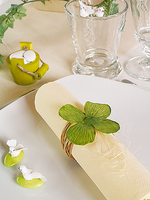 Trefle 4 feuilles Décoration Table Rond Serviette