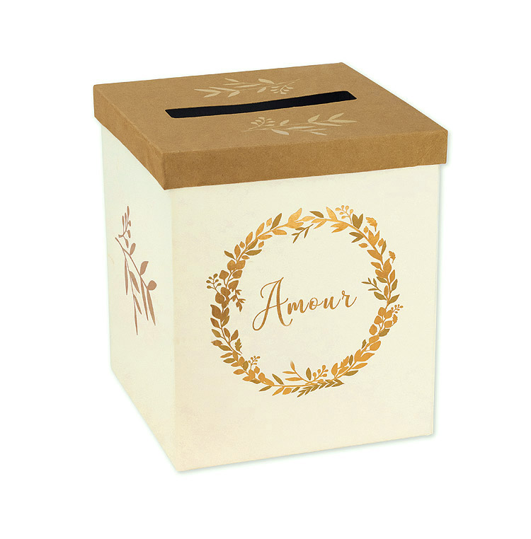 Urne Kraft Amour Couronne de Laurier Ivoire Gold