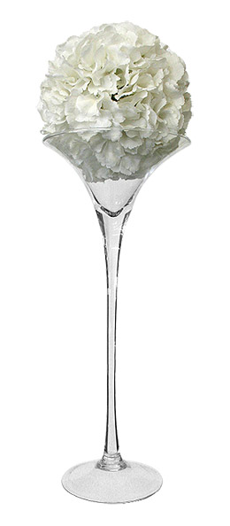 Vase martini boule fleurs