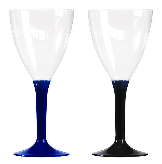 Verres à Vin Jetables Plastique Pied Couleur